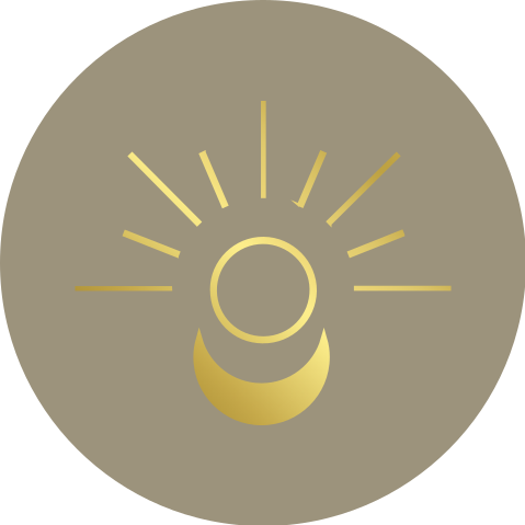 bijpassende sluitsticker groen goudfolie zon maan