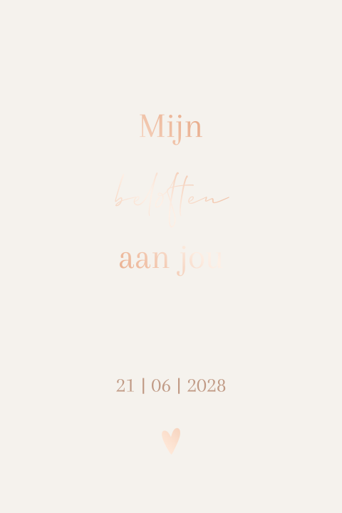 Vows geloften neutraal creme met rosegoud
