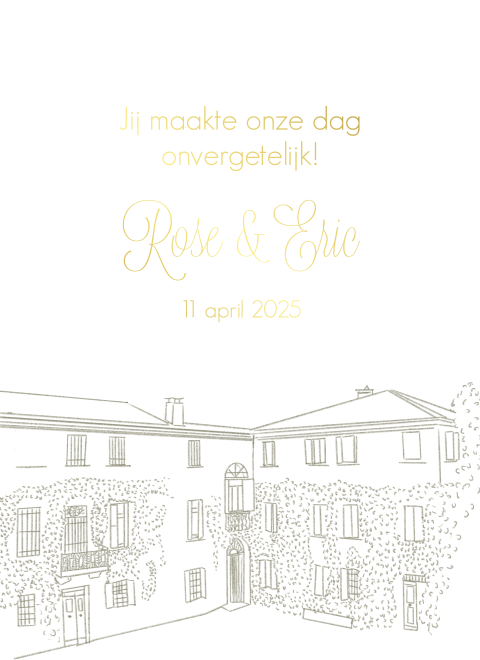 Wijnetiket bruiloft wit goud olijfgroen