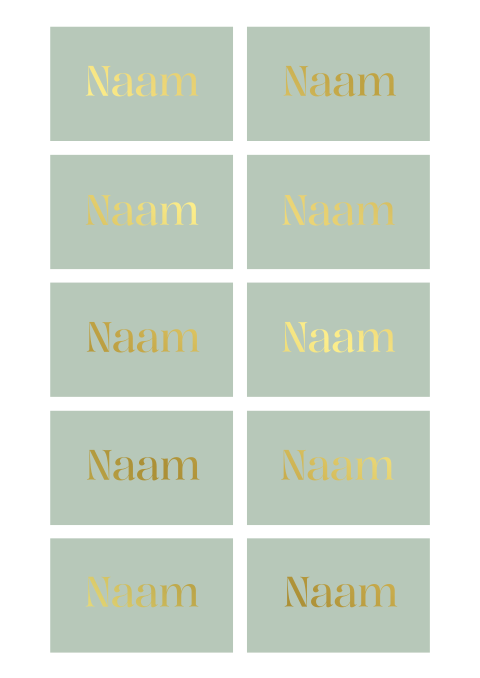 naamkaartjes lichtgroen