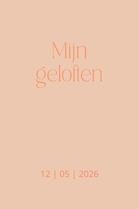Geloften boekje peach oranje
