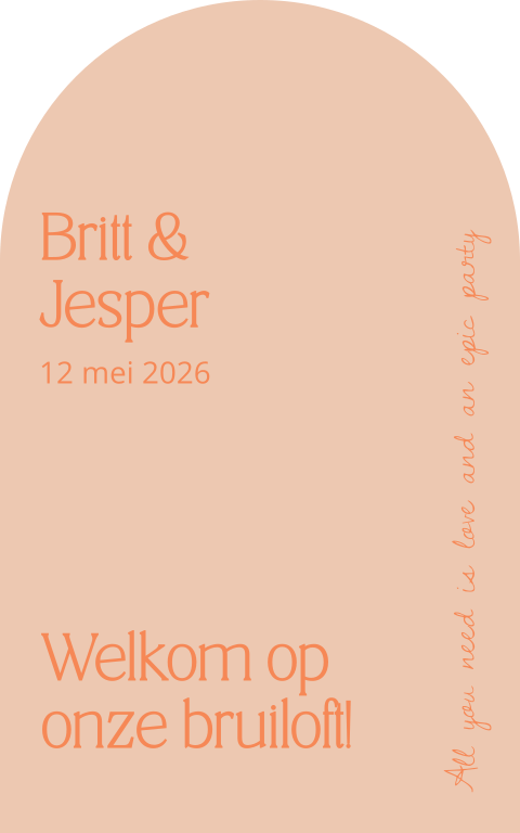 Bruiloftbord peach