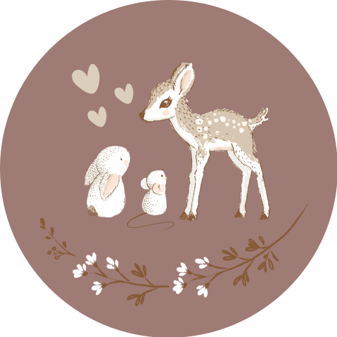 Sluitsticker hert konijn muis hart