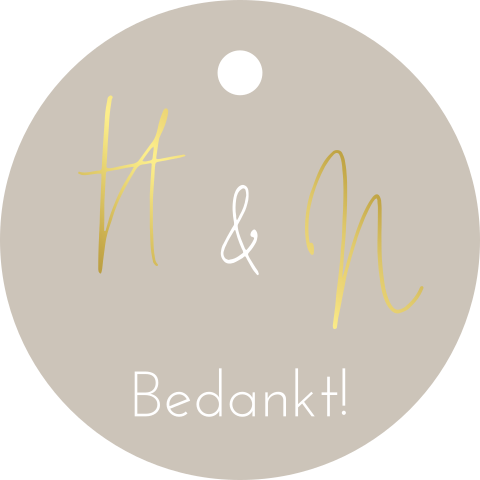 Rond label voor trouw bedankjes