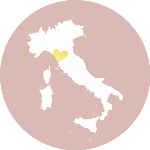 Sluitsticker Italie goudfolie roze wit