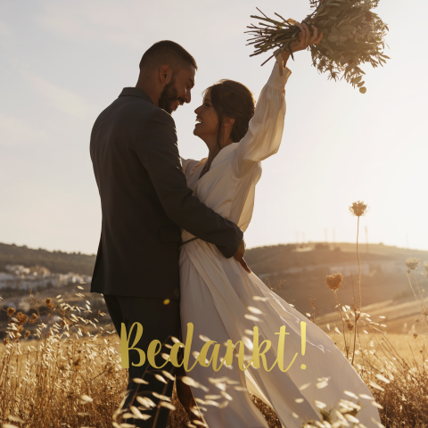 bedankt kaart floral chic