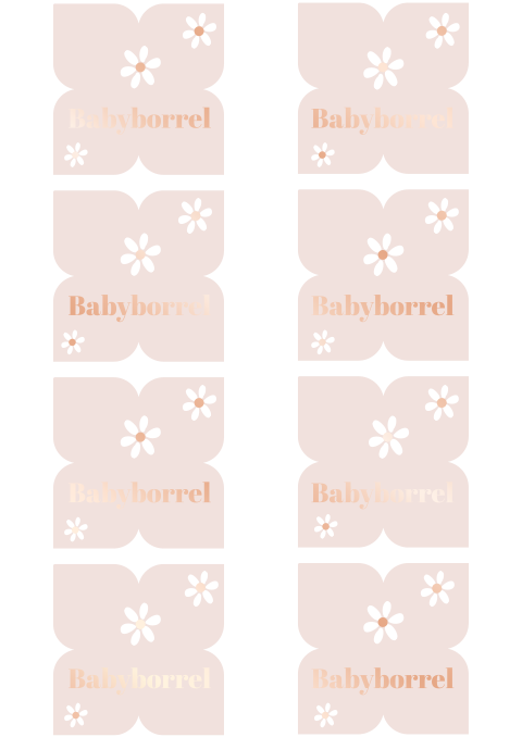 Kraamborrel kaartjes bloem vorm 