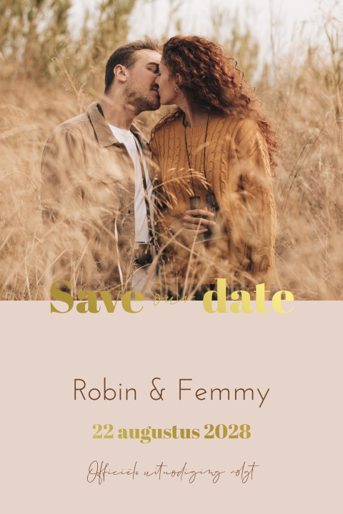 save the date boho goudfolie
