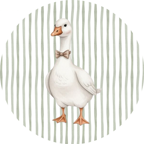 Sluitsticker gestreept gans