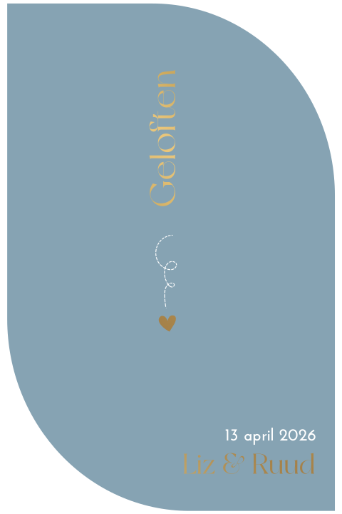 Geloftenkaart druppelvorm blauw goud