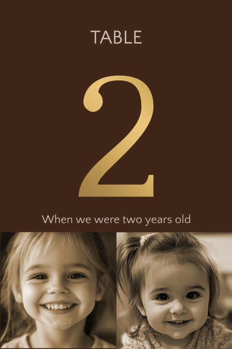 Tafelnummer bruin beige mat goud