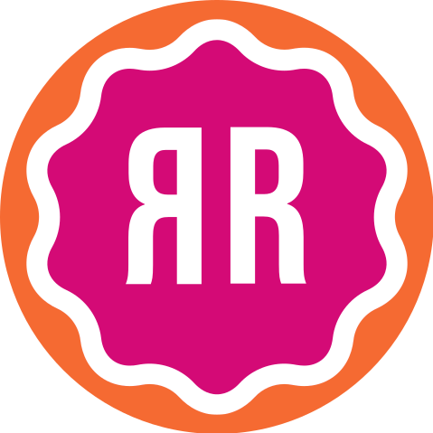 sluitsticker golflijnen roze oranje