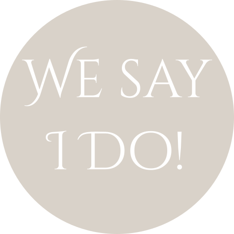 sluitsticker trouwkaart We say I do