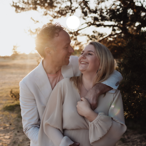 vierkant label voor trouwkaart