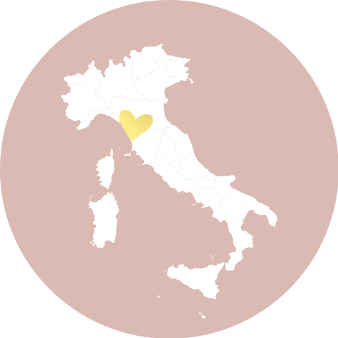 Sluitsticker Italie goudfolie roze wit