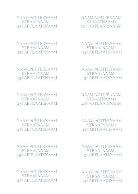 Adresstickers blauw