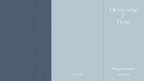 Trouwkaart drieluik mapje blauw