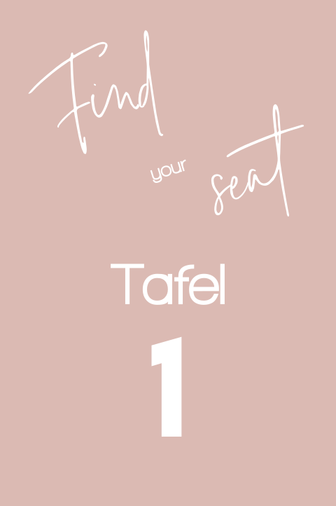 tafelnummer blush roze 