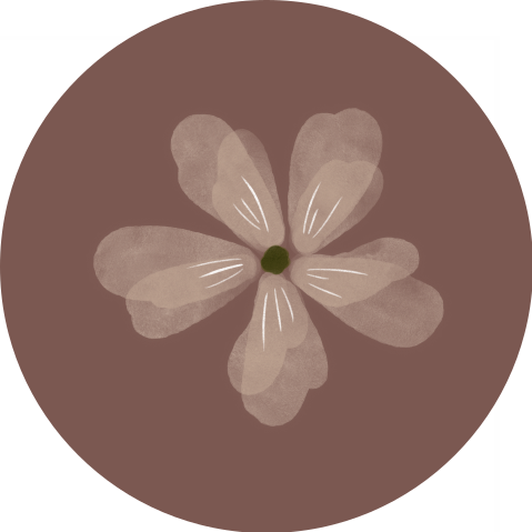 bijpassende sluitsticker bruin bloem