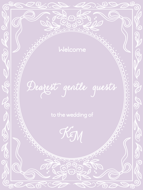welkomstbord bridgerton stijl lila wit
