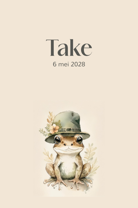 Geboortekaartje kikker
