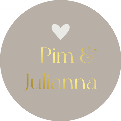 Sluitsticker beige creme goudfolie