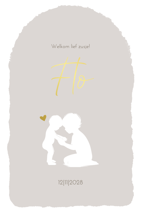 Geboortekaartje boogvorm silhouet