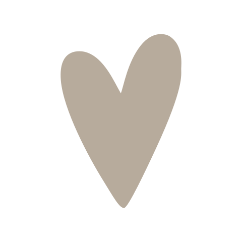 Sluitsticker beige hart