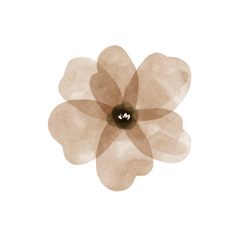 Sluitsticker bruine watercolor bloem