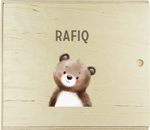 Houten bewaardoos met schuifdeksel middel