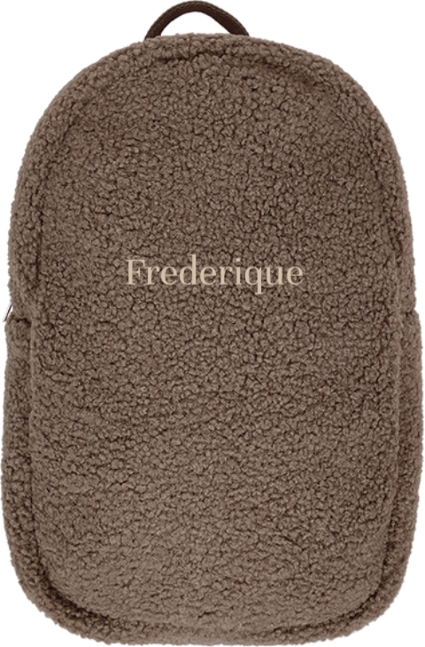 Rugtas teddy groot bruin taupe