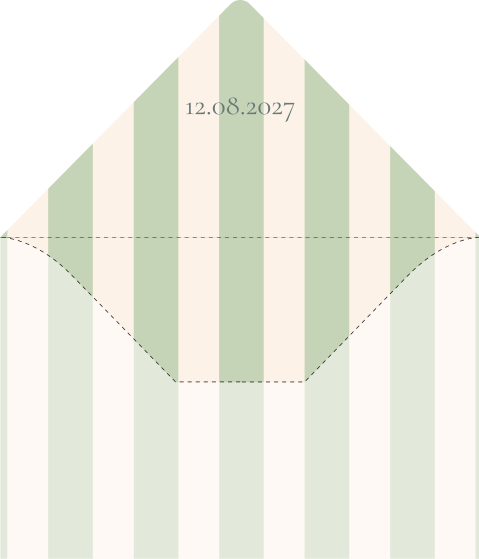 Envelop Inlay Trouwkaart Streepjes trouwdatum Lynn&Nick