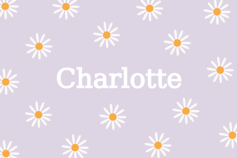 Geboortekaartje bloemen lila enkel liggend