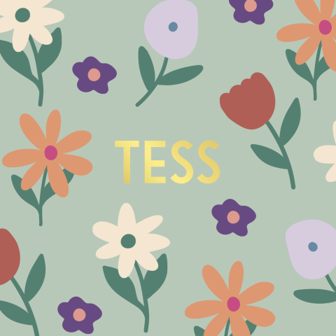 Geboortekaartje Bloemen groen