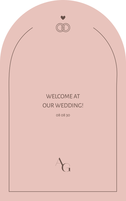 Bruiloftsbord Minimalistisch halve boog roze Annelien Guido
