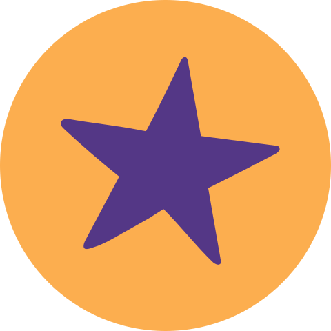 Sluitzegel oranje met paarse ster