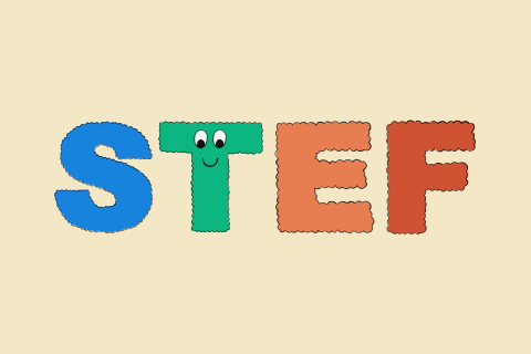 Geboortekaartje Bolletjesletters oogjes Stef