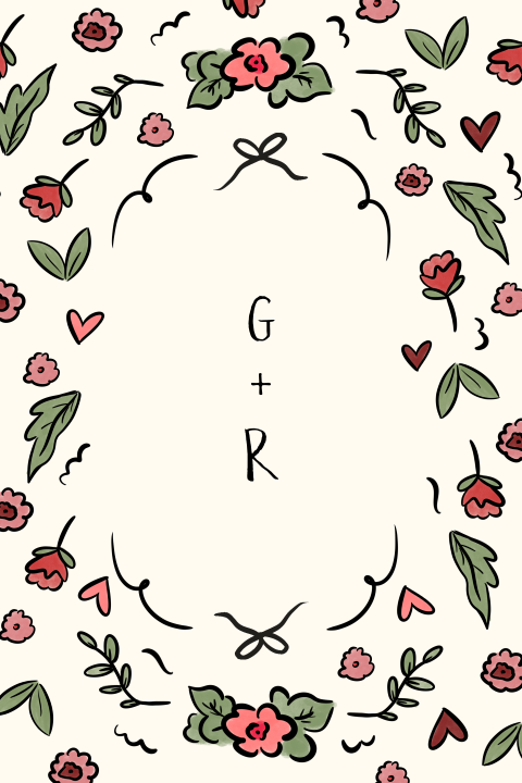 Trouwkaart Guusje Rein bloemenprint