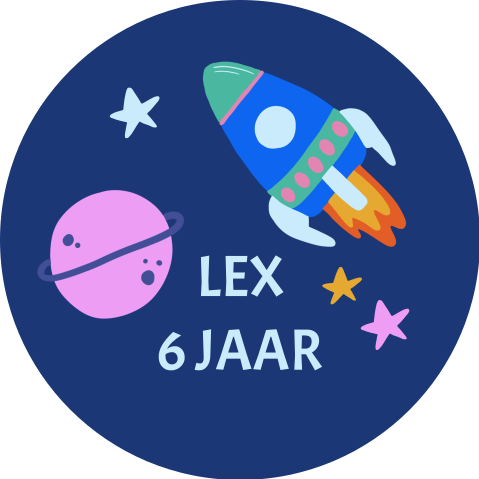 Sticker 44mm Heelal Raket 