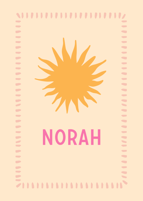 Poster zon geel Norah
