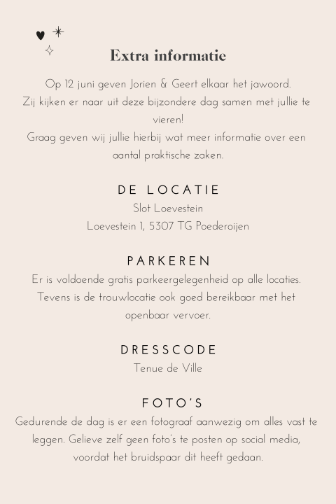 Trouw insteekkaart uitnodiging