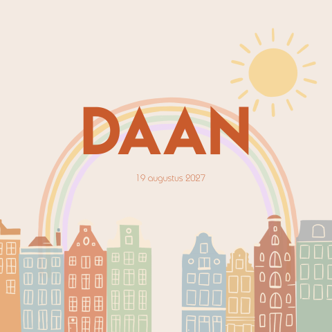 Raamsticker Amsterdam Regenboog Daan