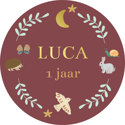 Sticker bosdiertjes Luca