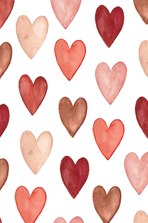 Wenskaart Gekleurde hartjes