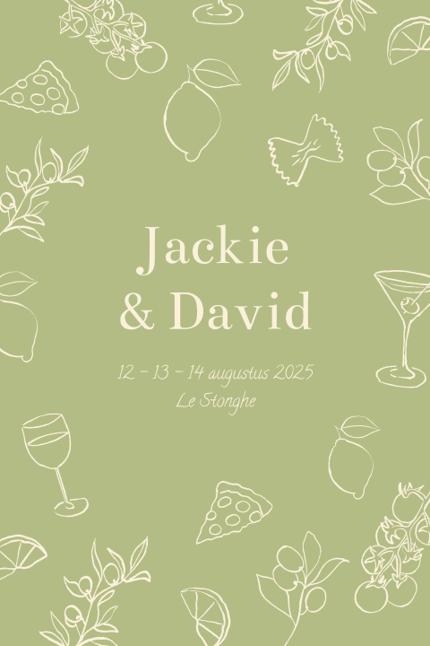 Aquarel elementen uitnodiging Jackie David