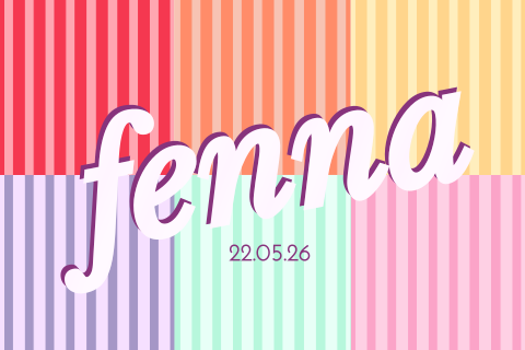 Geboortekaartje gestreepte vakjes Fenna