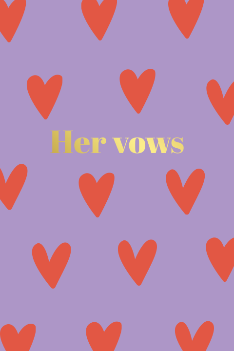 Gelofteboekje hartjes paars rood Mara & Derek