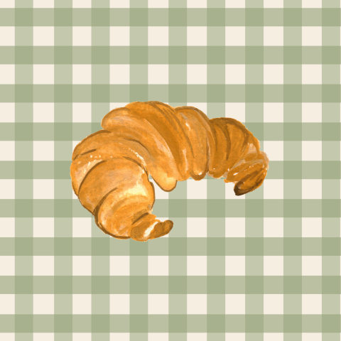 Tegeltje ruitjes vichy croissant 