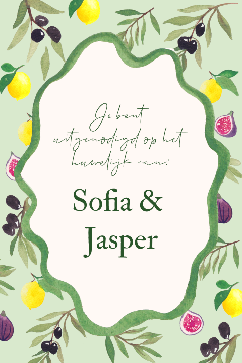 Trouwkaart Italie Print Sofia & Jasper