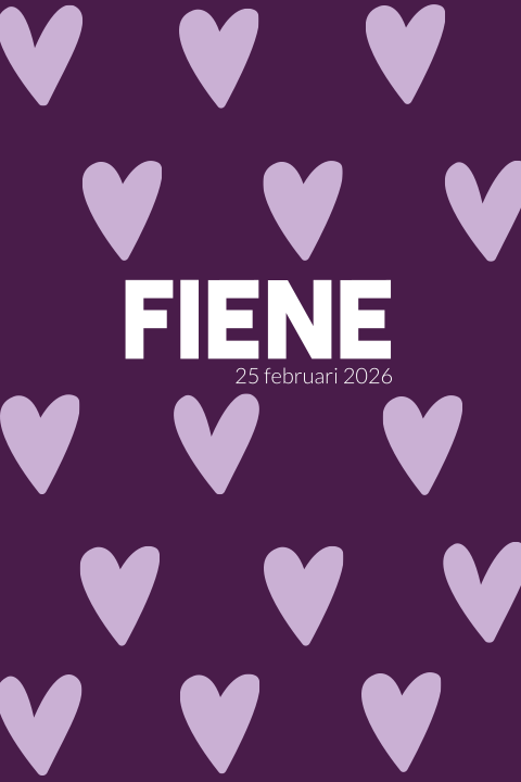 Geboortekaartje hartjes donker lichtpaars